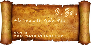 Váncsodi Zsófia névjegykártya